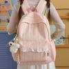 Schoolbag Japanese Small Fresh Plaid Soft Waxy Sweet Little Schoolbag Lady Daily Class Travel Vitality Light Backpack