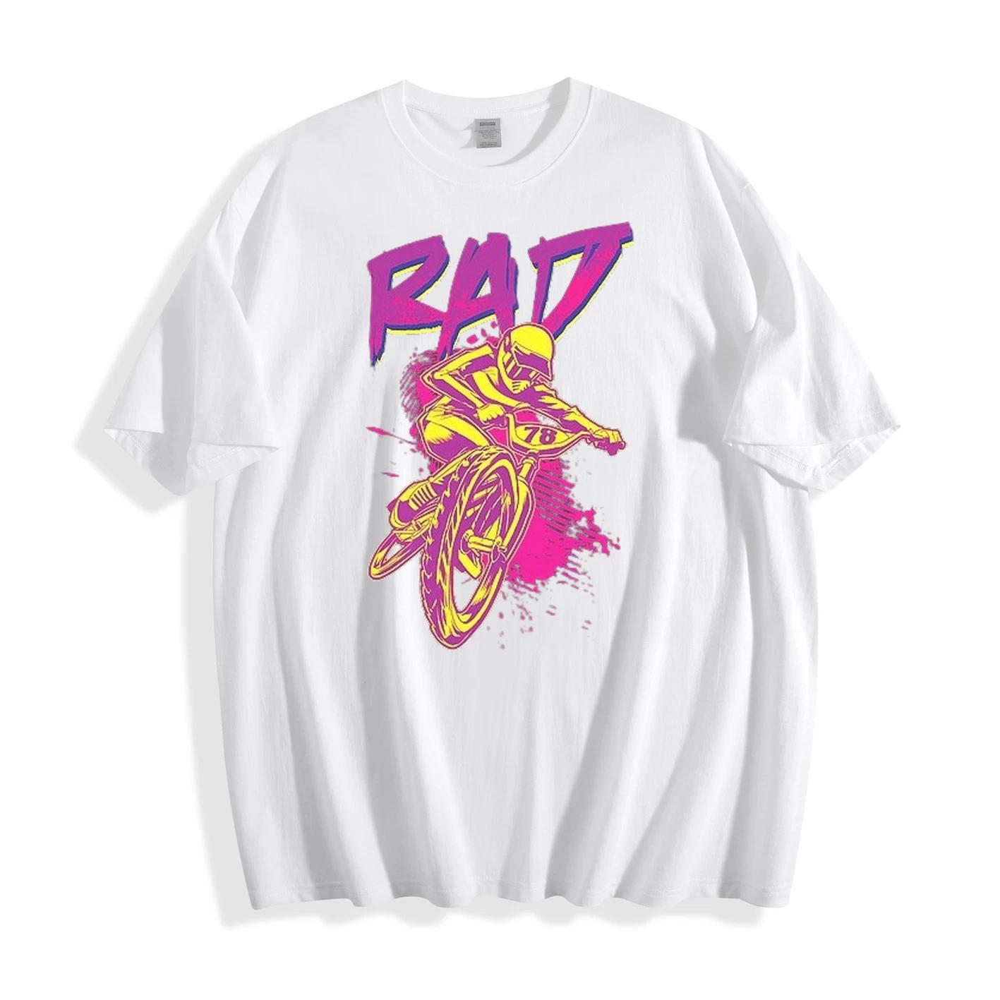OFFICAL 80s Men s RAD BMX Graphic T-Shirt Retro Bike Rider Tee Streetwear M