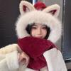 Plush Hat Scarf Gloves Set Thickened Ear Protection Cap New Women Beanies Cap  Cycling