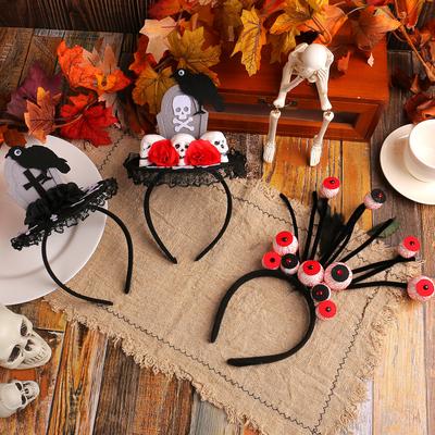 Halloween Red Eye Headband Ghost Festival Tombstone Hat Decoration Headbuckle Party Props Funny Hair Accessories