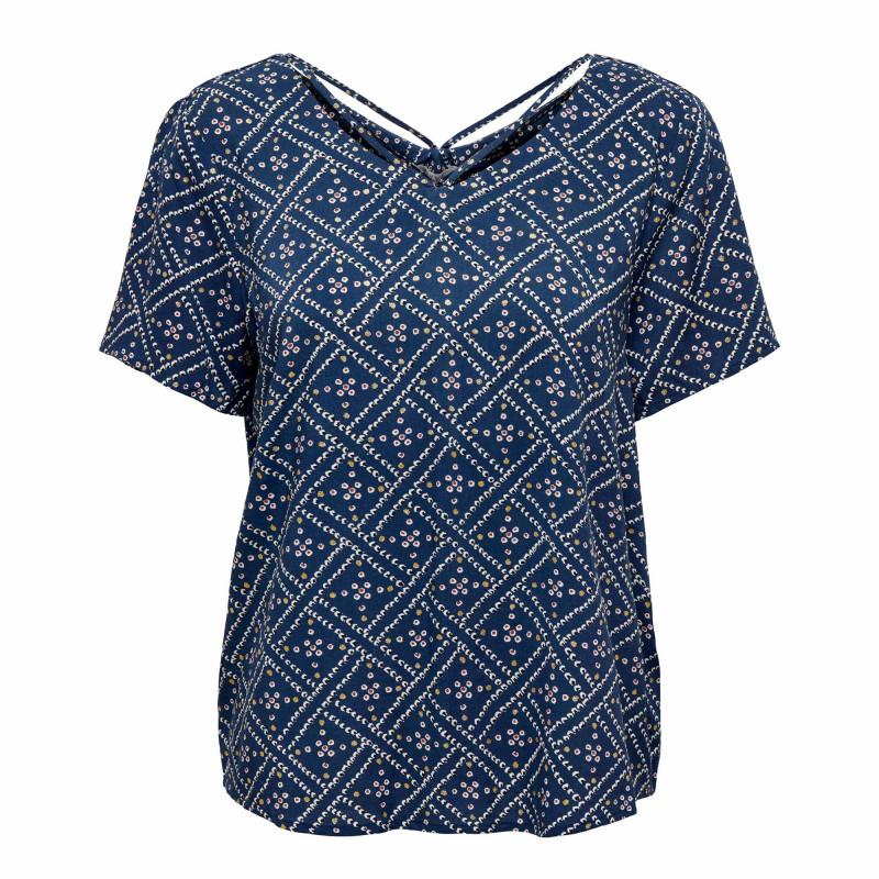 

Женская блуза с V-образным вырезом и короткими рукавами ТОЛЬКО с этническим рисунком