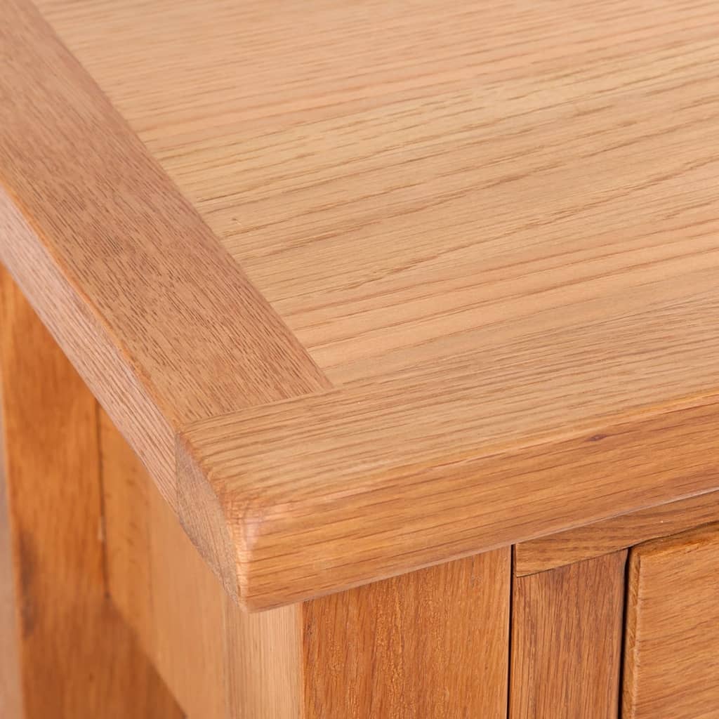 Console Table with 2 Drawers 83 X 30 X 73 Cm Solid Oak Wood