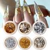 Xiaomi 6pcs Golden Silvery Metallic Nail Foil Flakes Mirror Flakes Foil Paper Glitter Nail Art Sequins Decorations Manicure Accessories