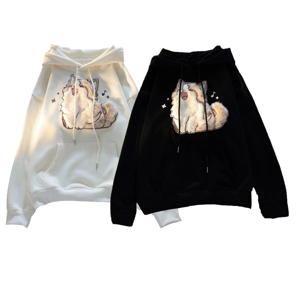 Ladies Fashion Casual Long Sleeve Round Neck Hoodie Pullover Top With  Pockets