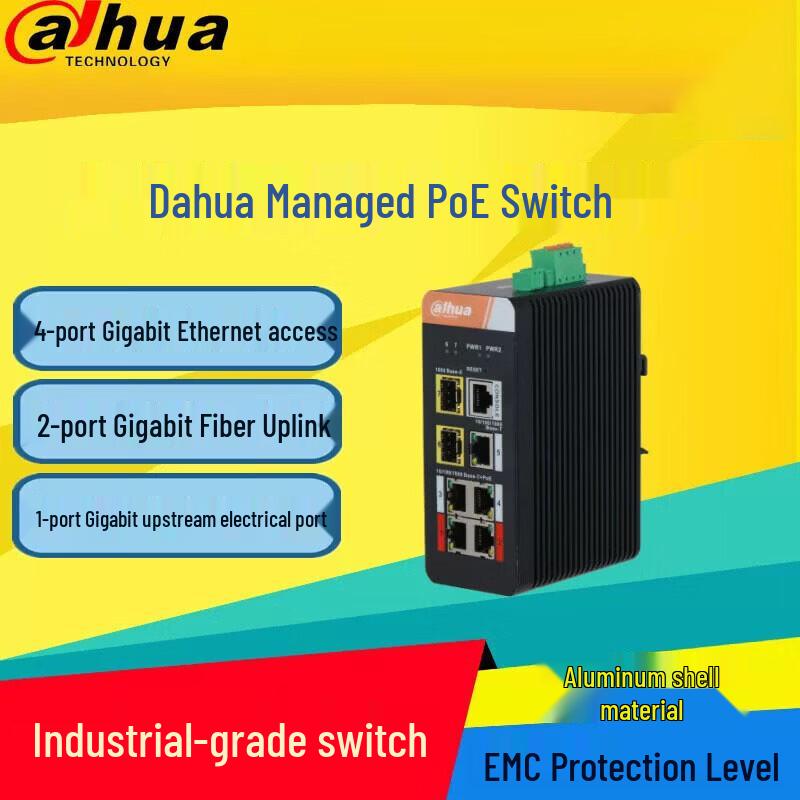 Dahua Managed Industrial PoE Switch DH-IS5900C Series CN plug (adapter included)