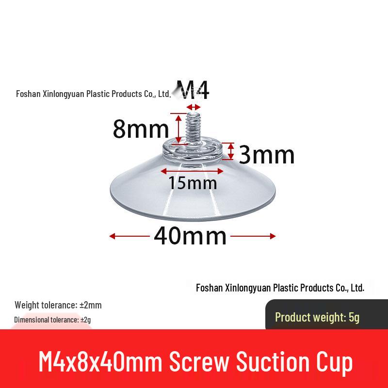 M4-M8 Transparente PVC-Saugnapf mit Gewindestange