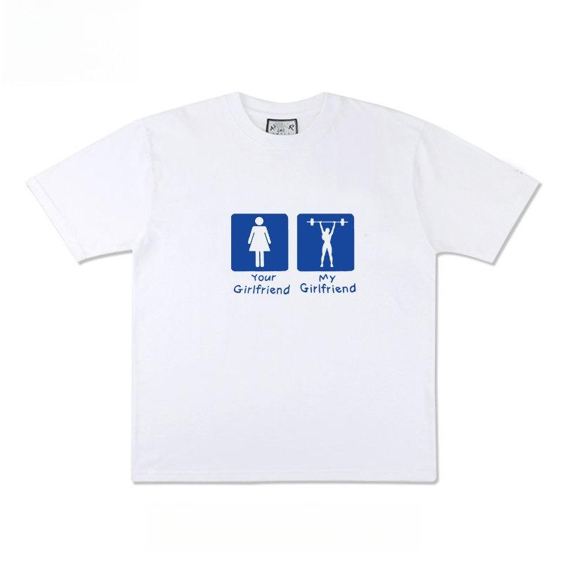 2026 New Funny My Girlfriend Your Girlfriend Printed Tshirt Mens Shortsleeved Tshirt Mens Top S