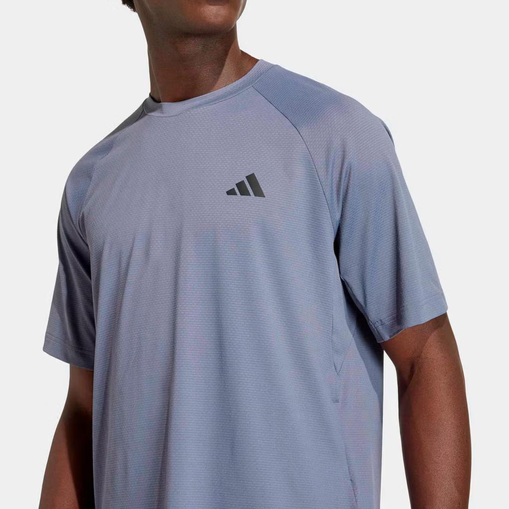 adidas Breathable Sweat-Absorbing Round Neck Sports Short Sleeve Running T-Shirt Men Tops KS5576