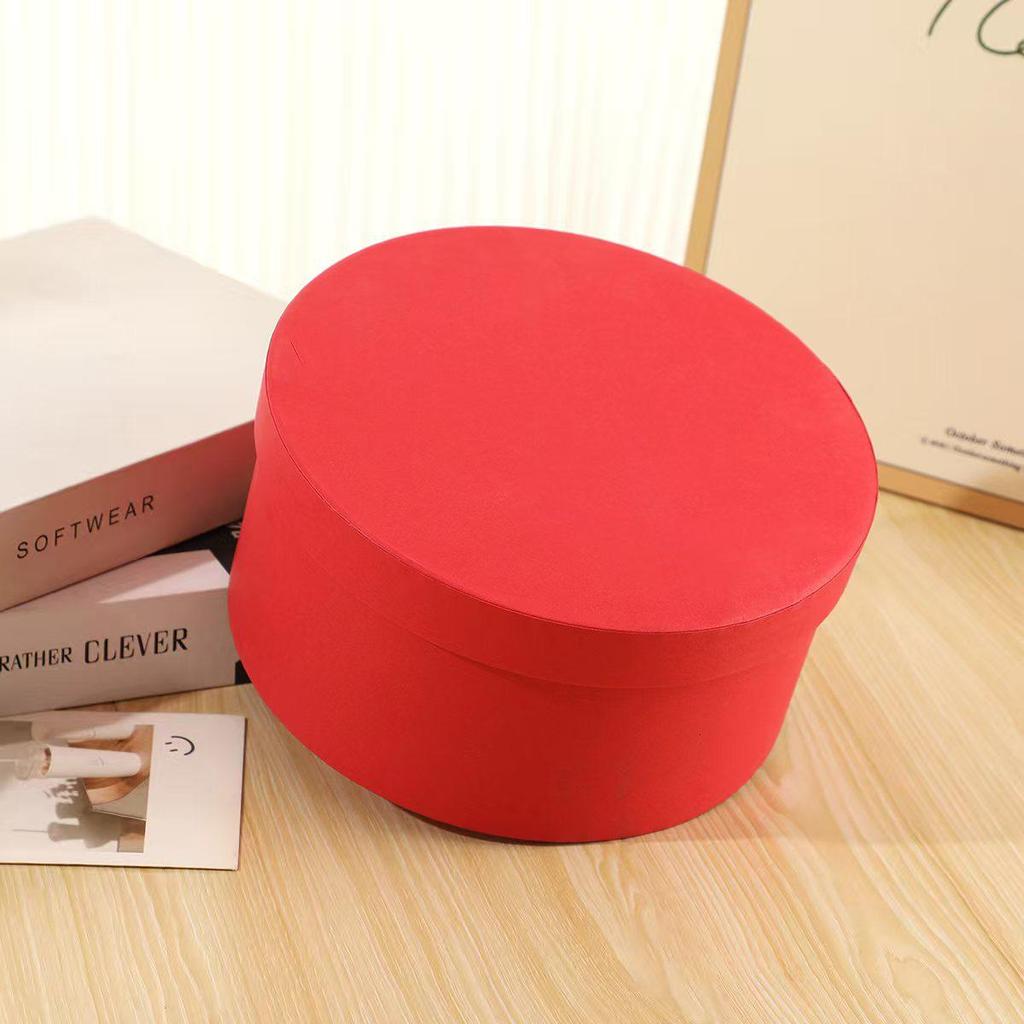 Retro Korean Velvet Round Gift Box - Black, Exquisite, and Empty