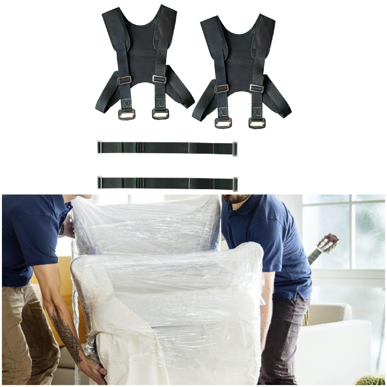 

Набор ремней для перемещения мебели, регулируемый ремень для переноски приборов, ремень для громоздких предметов чёрный