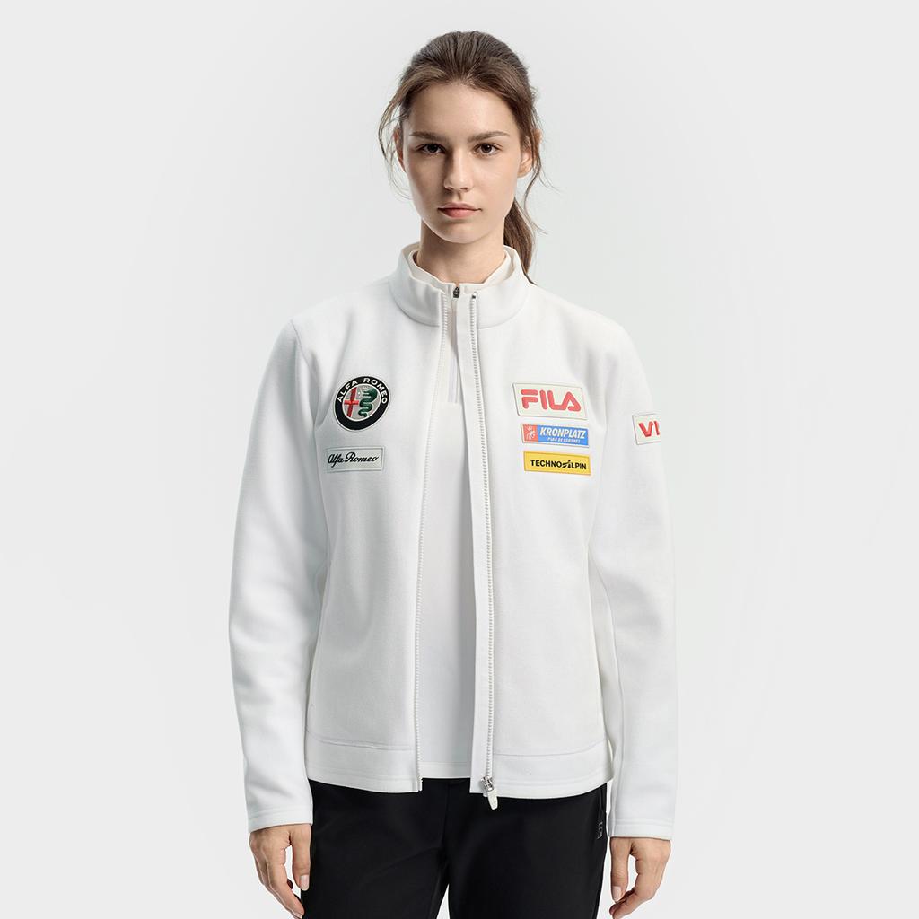 Fila Ski Series Fleece Lined Warm Minimalist Casual Sports Training Comfortable Jacket Women Jackets A11W546501F-WT