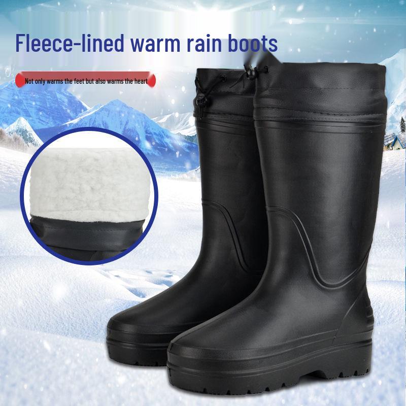 Unisex Ultra-Light EVA Cotton Rain Boots: Non-Slip, Oil-Resistant Footwear for Cold Storage, Fishery, and Food Industry.