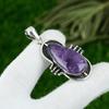 925 Silver Pear Natural Star Amethyst February Birth Boho Sister Pendant Jewelry