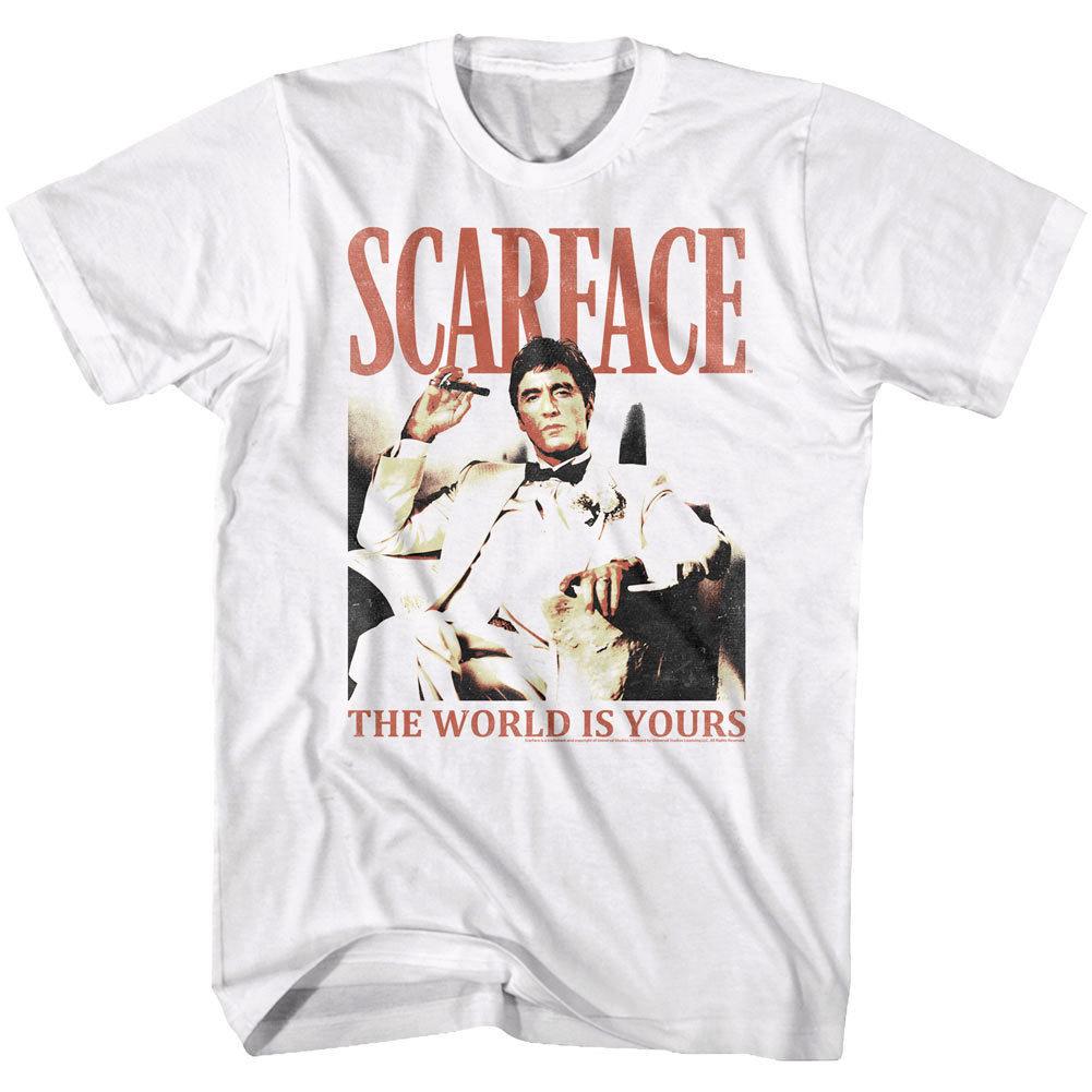 Футболка мужская Scarface Tony Montana World is Yours White Black Pacino Mafia Movie S