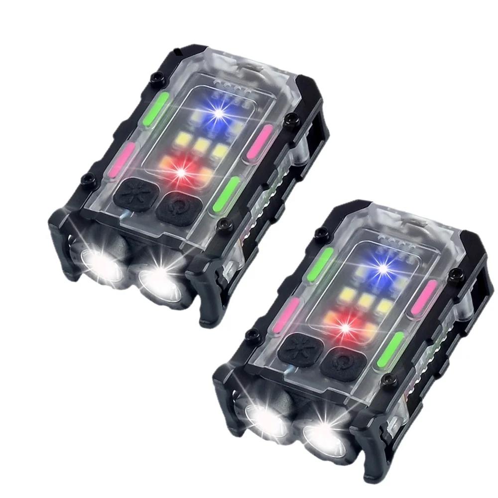 Protable Mini Keychain Flashlight Rechargeable Pocket Torch Light Outdoor EDC Mini Keychain Work Light with Cap Clip Tail Magnt