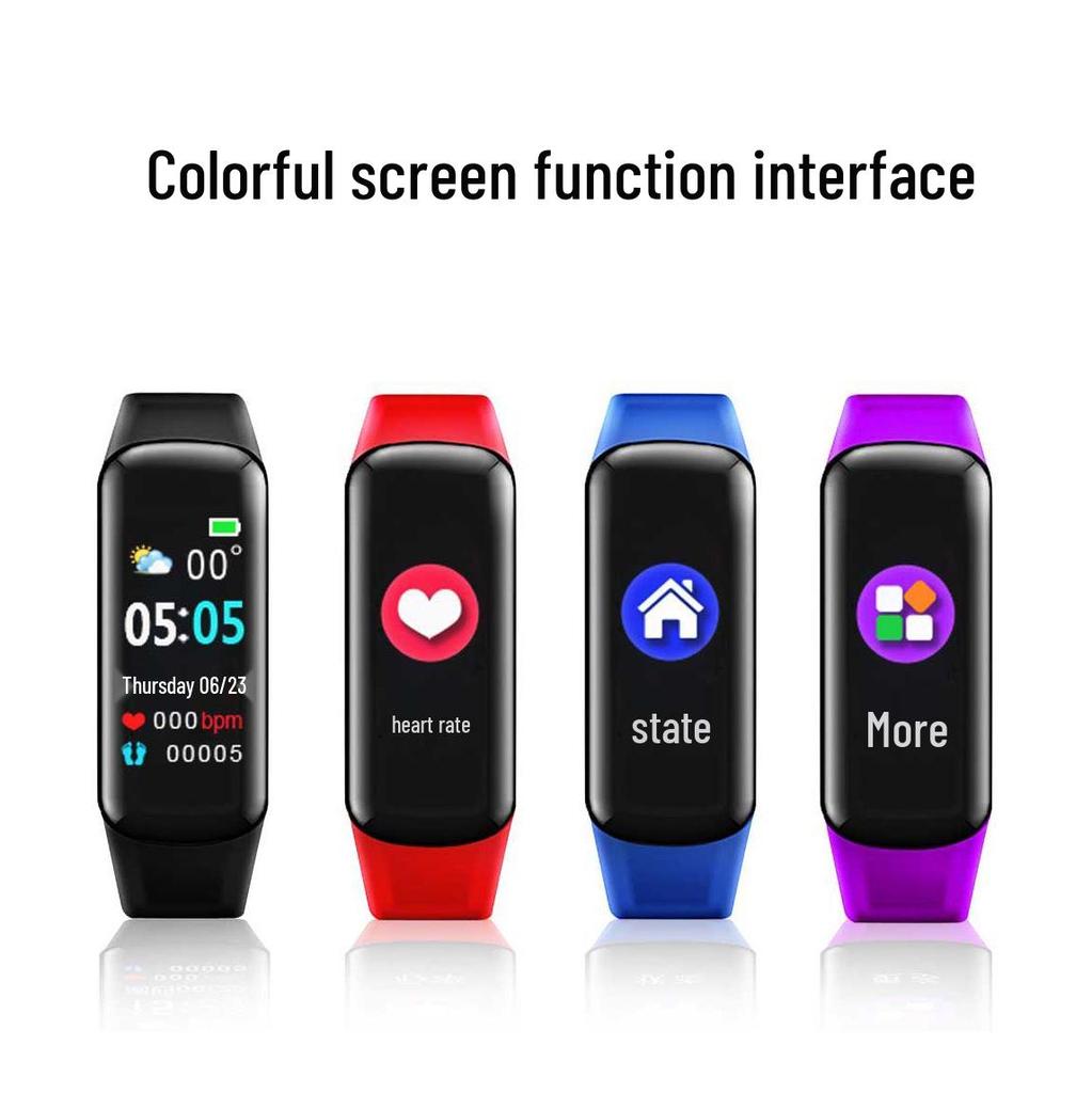 Smart Bracelet C1Plus: Color Screen, Waterproof, Long Battery Life, Pedometer, Heart Rate, Blood Pressure, Blood Oxygen, Bluetooth.