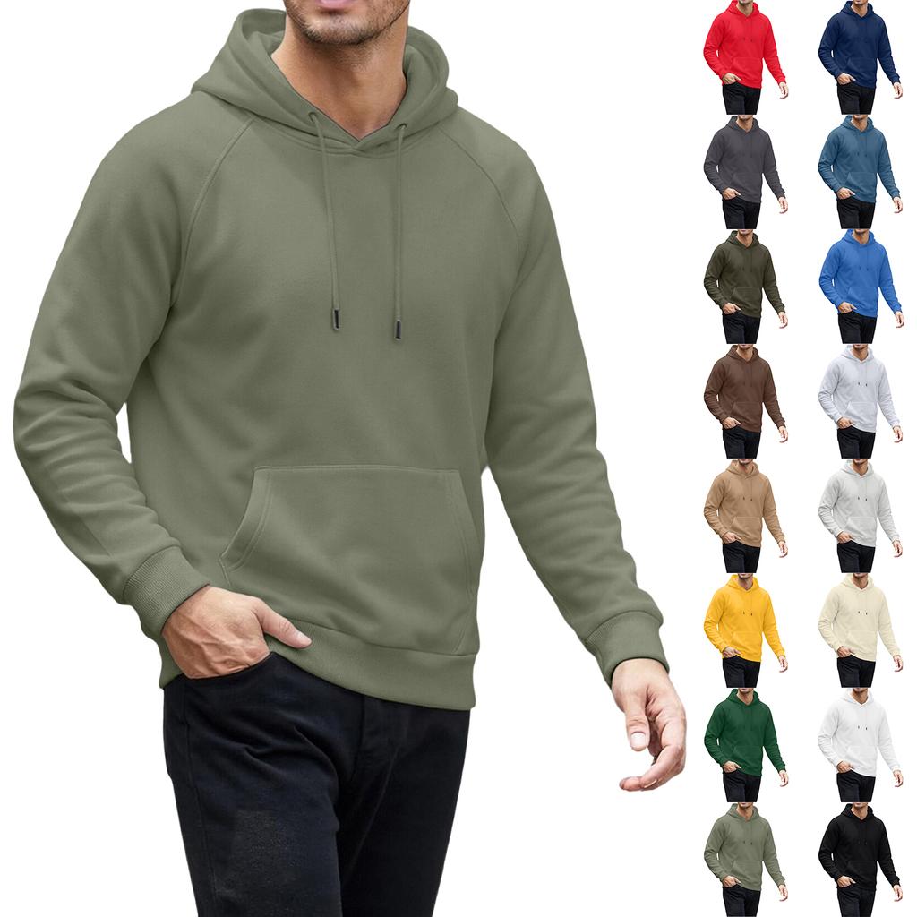 Men's Plus Size Hoodie - Loose Fit Casual Long Sleeve Hooded Sweatshirt in Colors