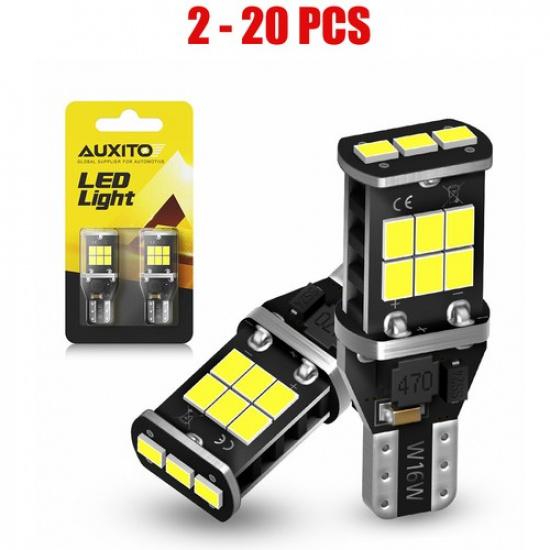2-20X AUXITO 912 921 T15 W16W Белые светодиодные лампы Задний ход Стоп-сигнал Canbus 2PCS
