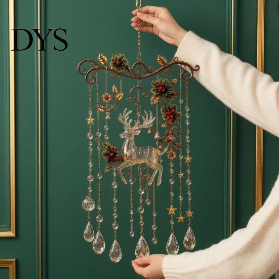 Christmas Holiday Ornaments Handmade Acrylic Wind Chimes for Window Decoration, Festive Hanging Garden Yard Wall Indoor Outdoor, Living Room