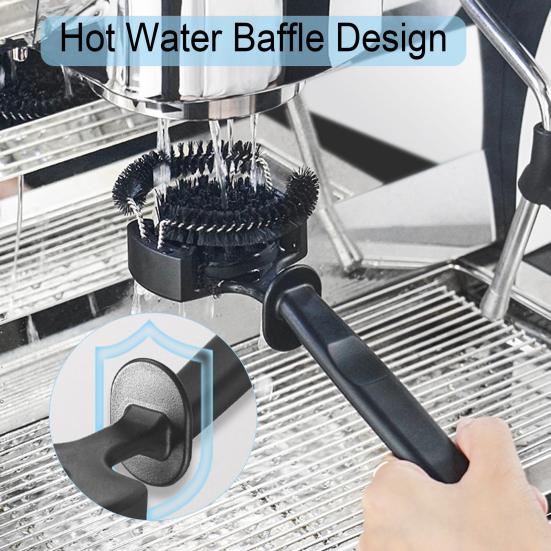 

Съемная щетка для чистки кофемашины эспрессо, мягкая щетина на 360 градусов, эффективный инструмент для чистки машины 51mm чёрный
