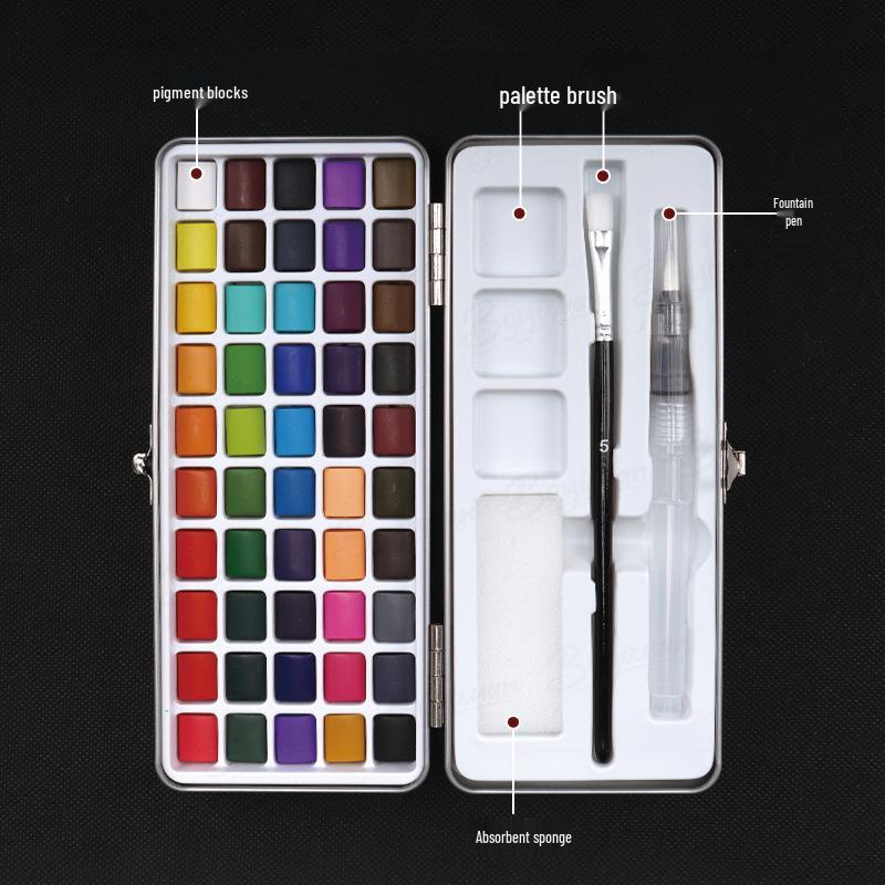 Boite en étain: Set de Peinture Aquarelle Portable 100 Couleurs pour Enfants DIY Nail Art & Peinture