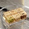 Clear Plastic Food Storage Box 4/6 Grids Moisture-Proof Sealed Candy Dried Fruit Snack Container Fruit Tray Kitchen Organizer