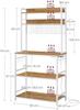 Kitchen Shelf with Mesh Plate, 14 Hooks, 40 X 80 X 170 Cm, Vintage Brown/white