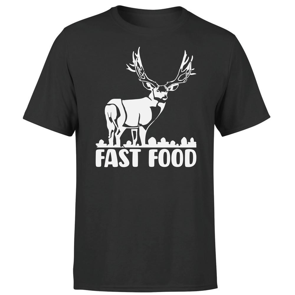

Fast Food Funny Deer Hunting Funny Novelty Adult Mens Tee Top XL