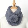 New Polyester Imitation Rabbit Fur Windproof Scarf for Women Winter Thickened Plush Warm Custom Scarf