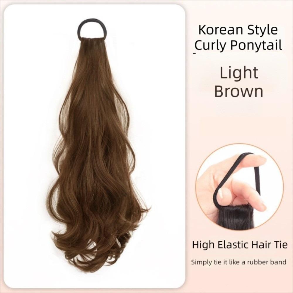 Vitality Long Wavy Ponytail Hair with Rubber Band Hair Band Hairpiece Daily Use