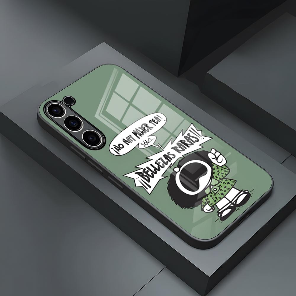 Cartoon Mafalda Cute Phone Case For S24 Ultra Samsung S23 Fe S22 S20 S21 Plus A16 A54 A34 A24 A53 Note 20 Glass Cover Samsung s21plus