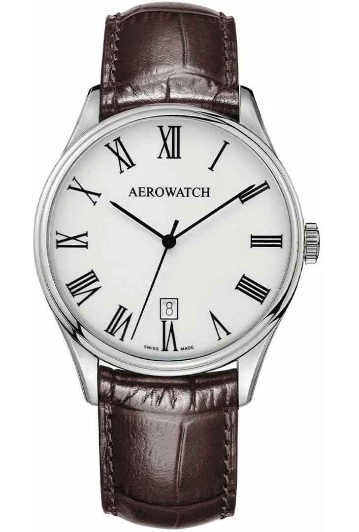 Мужские часы Aerowatch A42102 AA02 с датой, Swiss Made, Черные