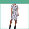 Robe de plage midi élégante pour femme à manches courtes style bohème avec des imprimés floraux vibrants