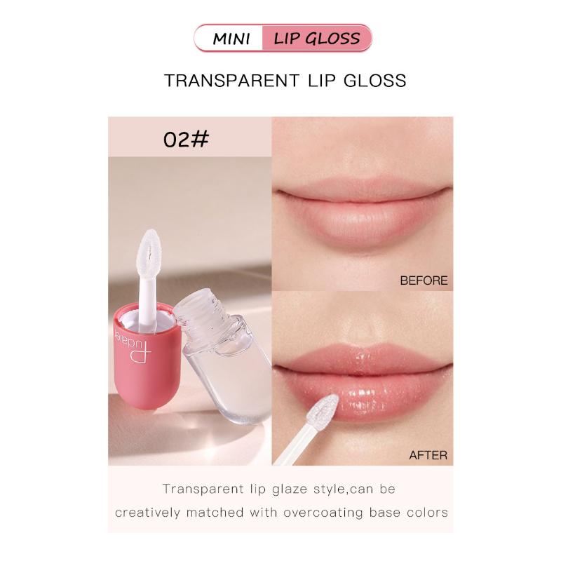 Pudaier Mini Capsule Lip Gloss Moisturizing Transparent Color Changing Lip Plumping Gloss