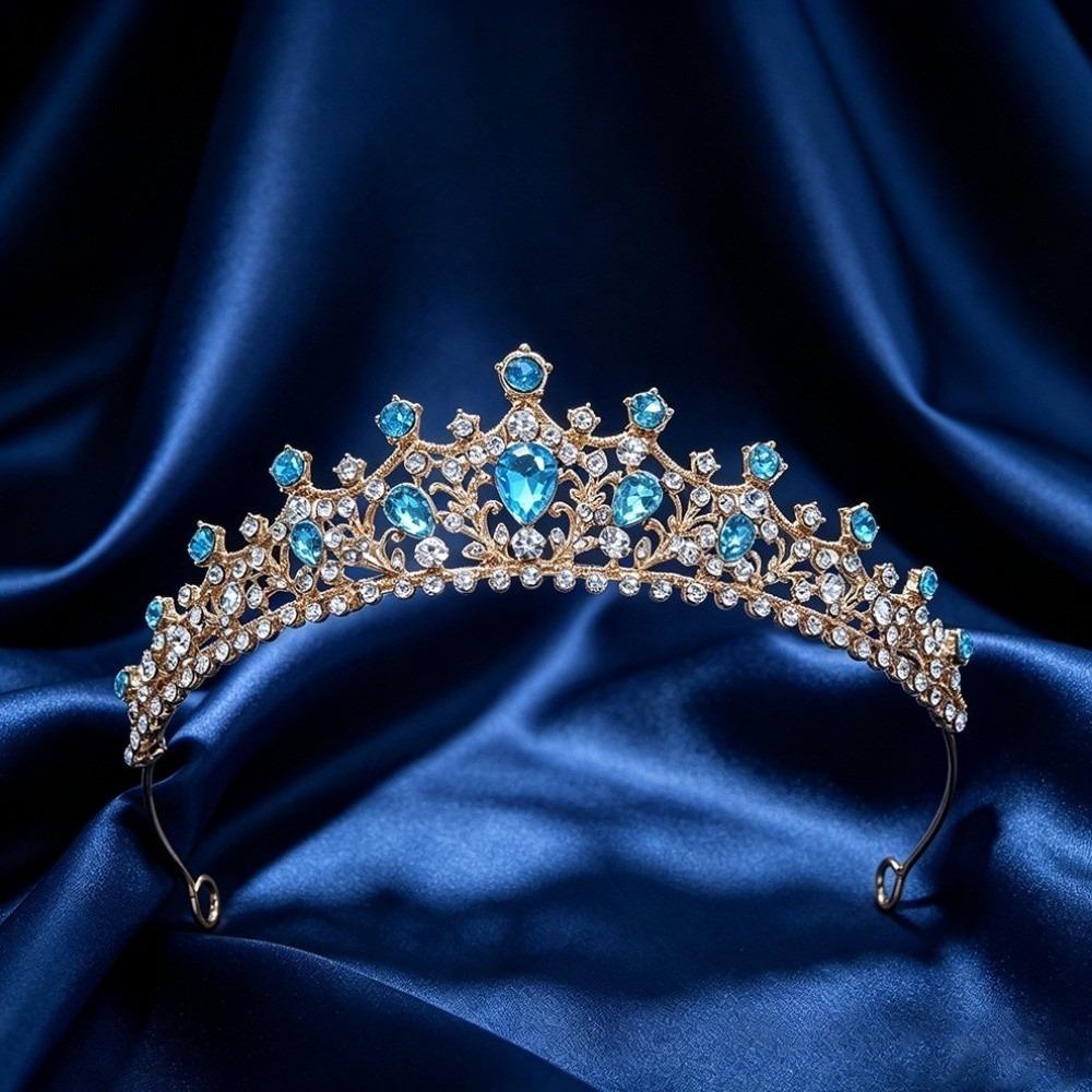 Baroque Style Princess Headband Gold Plated Bridal Tiara Fairy Rhinestone Headband  Pageant