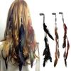 2025 New Fashionable Boho Feather Headband Wig Beaded Feather Headdress Handmade Hair Clip Girl Hair Accessories High Quality