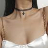 Accessories Black Neck Chain Lace, Clavicle Chain Light Luxury High-end, Hollow Fringe Gothic Necklace Women