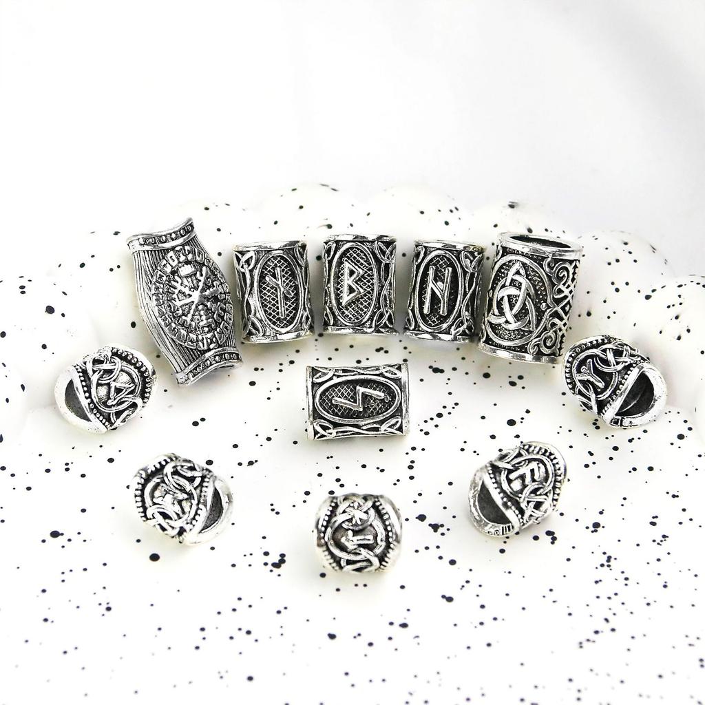 66Pcs Viking Jewelry Set With Rune Costume Adornments Alloy Accessories Necklace Bracelet Earrings for Men and Women