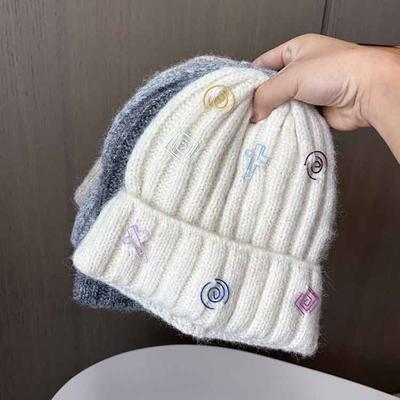 Personalized Knitted Hat Sweet Decoration Cute Wool Hat Ladies Outdoor Cycling Warm Pullover Hat
