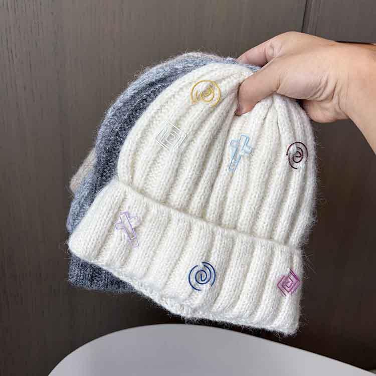 Autumn and winter personalized knitted hat sweet decoration cute wool hat women's outdoor cycling warm cover hat