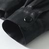 Women Jacket Faux Leather Smooth Surface Turn-down Collar Single-breasted Long Sleeves Pockets Retro