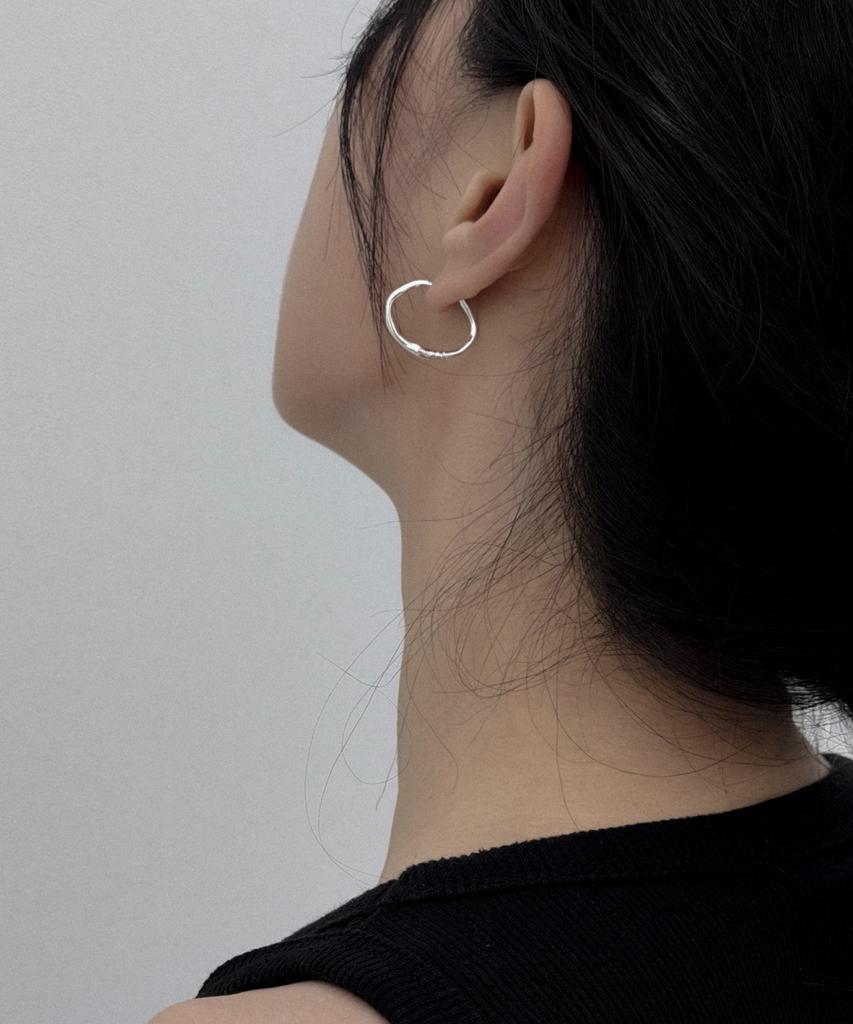 Knosis [925 Silver] Ellipse Ring Earrings