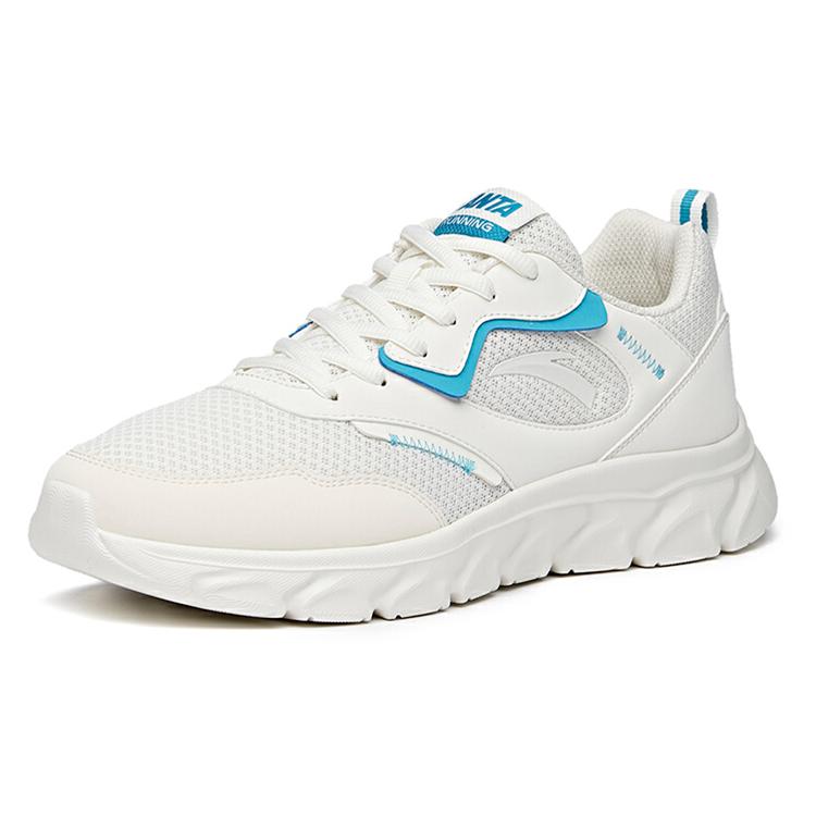 Anta Comfortable Cushioning Slip Resistant Abrasion Resistant Breathable Low top Running Shoes Men's White Blue 912125527-5
