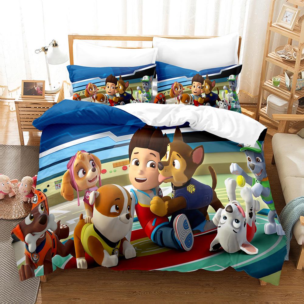 Set Tre Pezzi Wang Wang Copripiumino Federa Biancheria da Letto Stampa Digitale 3D