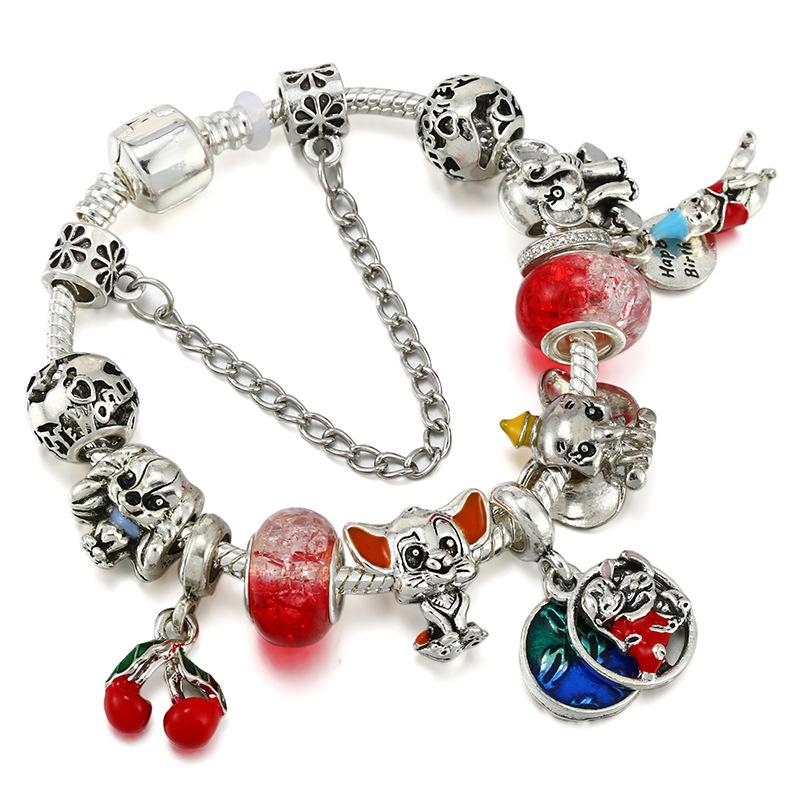 Cartoon Baby Elephant & Winnie the Pooh Women’s Bracelet - Fairy Tale Story Beads