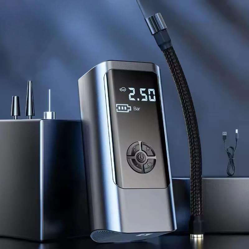 

Интеллектуальный цифровой дисплей автомобильный беспроводной воздушный насос высокой мощности двухцилиндровый воздушный насос портативный указательный тип подходит для автомобилей велосипедов баскетбольных мячей Wired чёрный