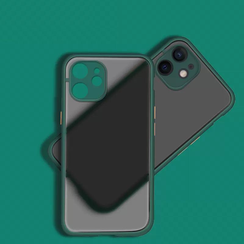Shockproof Armor Matte Transparent Phone Case For iPhone 14 13 12 11 Pro Max X XR XS Max 6 6S 7 8 Plus Luxury Silicone Bumper Clear Hard Cover