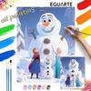 Digital Oil Painting Art Kit Frozen Snowman Handmade Coloring Painting Home Decor