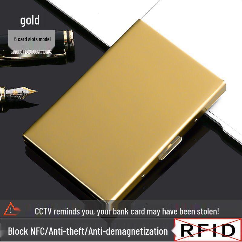 Portable Anti-Theft RFID Blocking Stainless Steel Card Holder for Men & Women