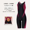[Speedo] Flex Sigma New Semi-Open Back Kneeskin 2 Swimsuit, Black/Wild Cherry, Size L